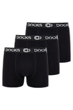 8 x ORIGINAL DOCKS Baumwolle Boxershorts Herren Unterhose Schwarz Männer Boxer Schwarz M