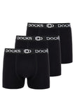 8 x ORIGINAL DOCKS Baumwolle Boxershorts Herren Unterhose Schwarz Männer Boxer Schwarz XL