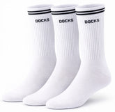 3 Paar DOCKS Socken Komfortbund Sport Tennis Socken Damen Herren weiß 35-38