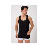 4er Pack Herren Unterhemd Achselhemd Tanktop 100% Baumwolle Schwarz