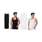 4er Pack Herren Achselhemd Unterhemd Tanktop 100% Baumwolle Weiß & Schwarz