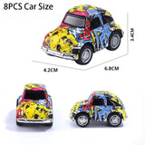 8 x Spielzeugauto mit Rückzug Leichtmetall Kinderspielzeug Käfer Bulli Van Bus