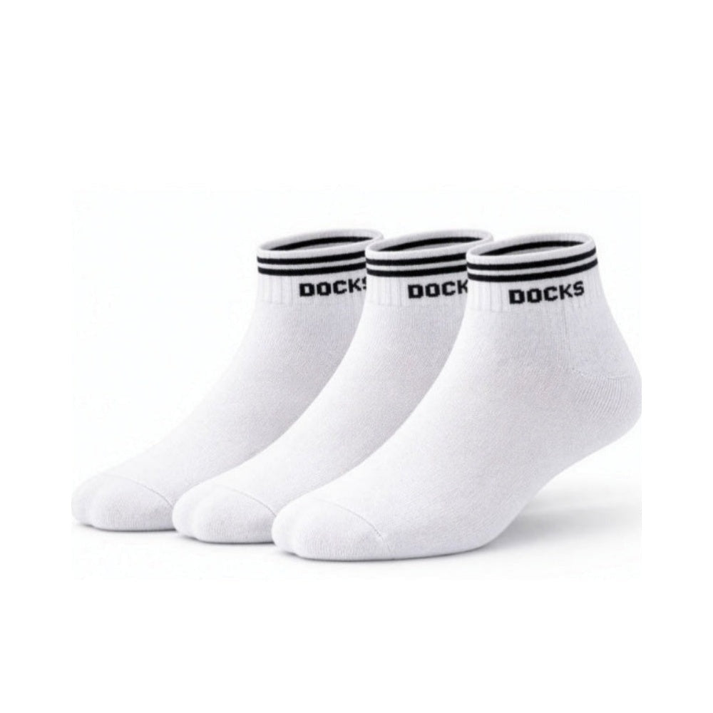 3er Pack DOCKS Sneaker Socken Baumwolle Atmungsaktive Damen & Herren weiß 43-46