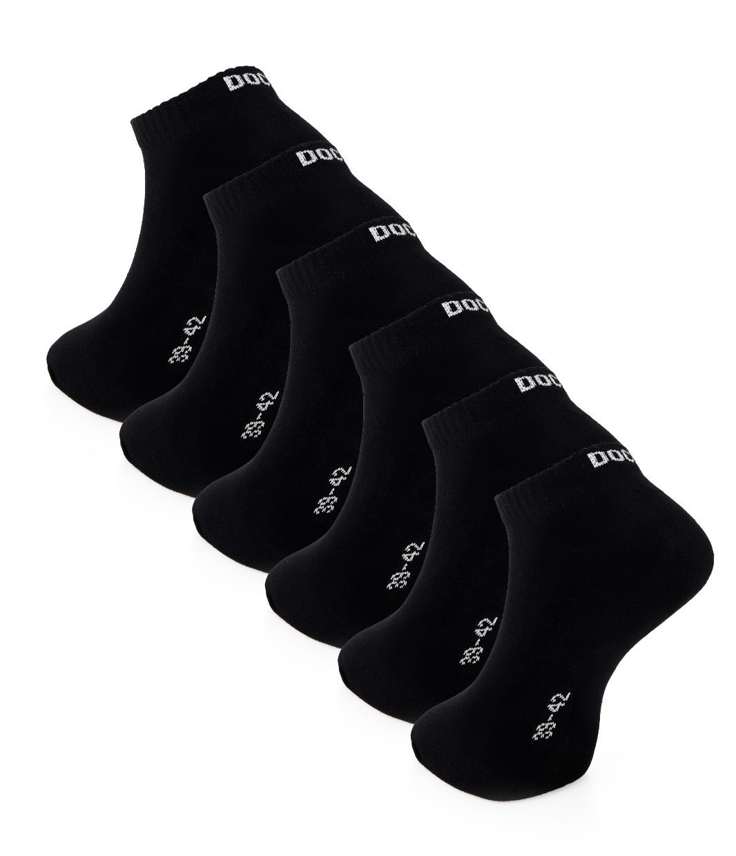 DOCKS Socken Sneaker Socken Baumwolle Weiß Schwarz Größen 35-38 39-42 43-46 Schwarz 39-42 6er Pack