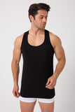 4er Pack Herren Unterhemd Achselhemd Tanktop 100% Baumwolle Schwarz L
