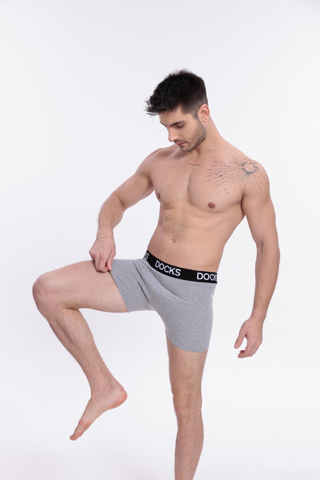 4er Pack Boxershorts Herren Baumwolle Unterhose 2x Grau + 2x Schwarz Gr. M