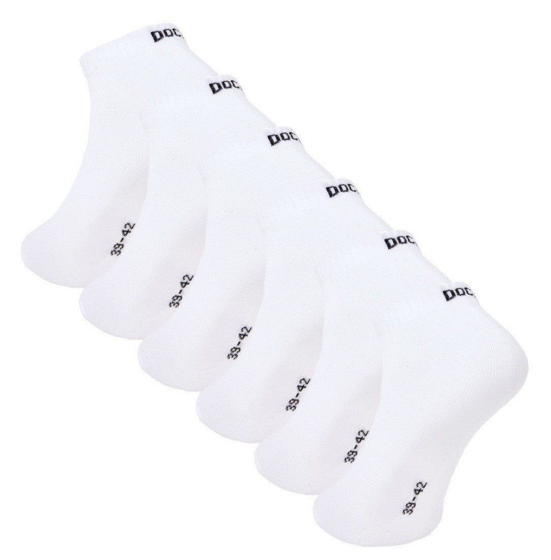 6–24 Paar DOCKS Sneaker Socken Baumwolle Atmungsaktive Damen & Herren weiß 35-38 6er Pack