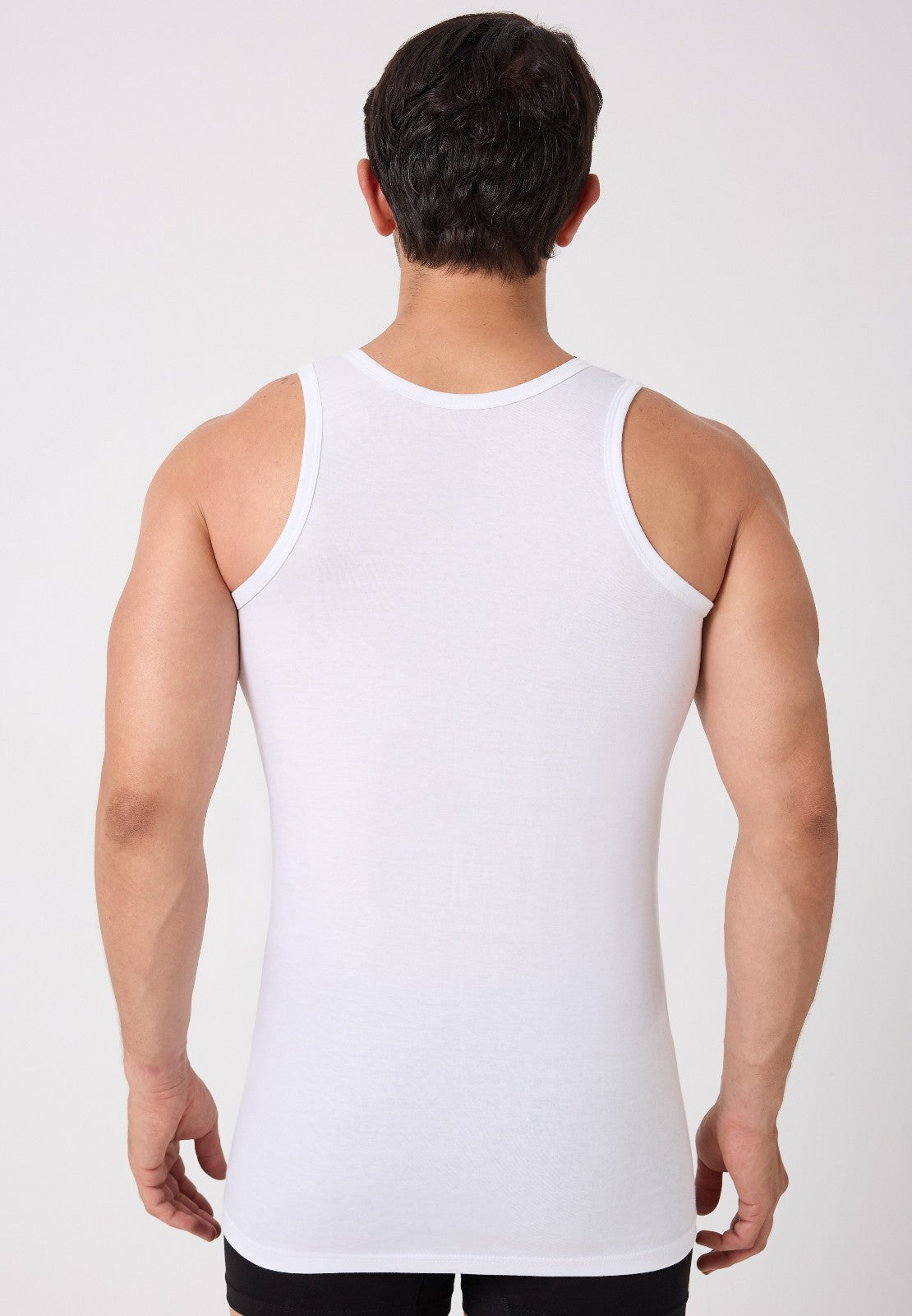 4er Pack Herren Achselhemd Unterhemd Tanktop 100% Baumwolle Weiß & Schwarz M Weiß