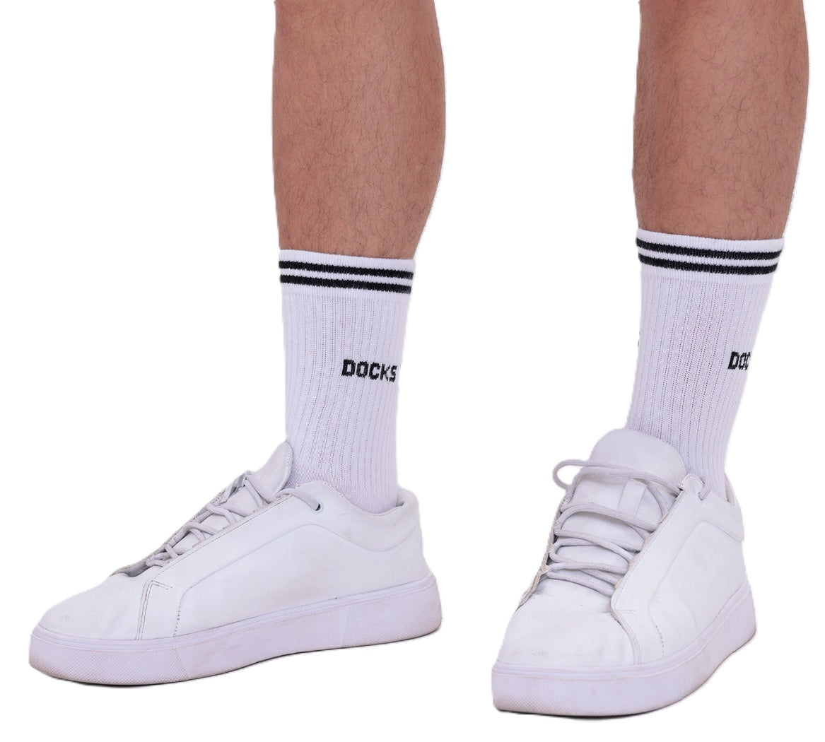 3 Paar DOCKS Socken Komfortbund Sport Tennis Socken Damen Herren weiß 43-46