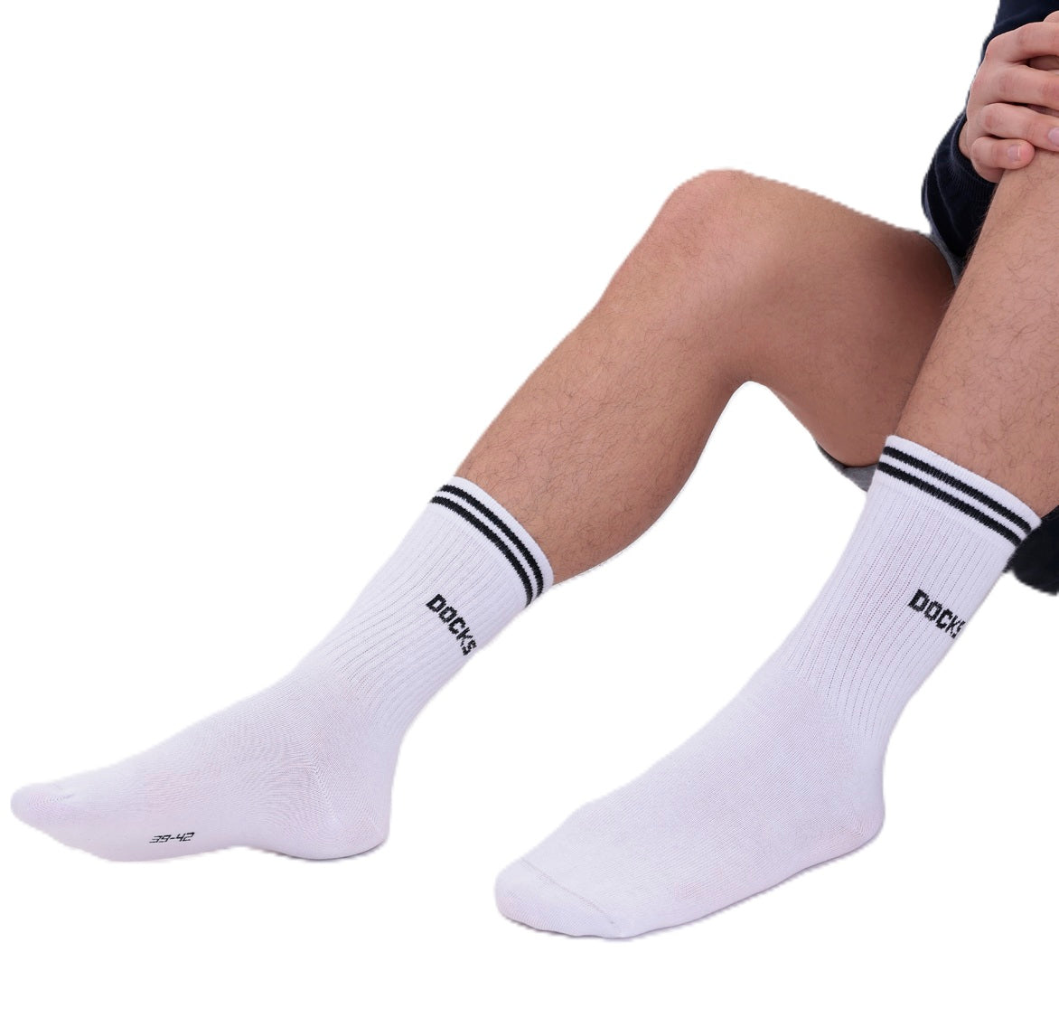 12 Paar DOCKS Socken Komfortbund Sport Tennis Socken Damen Herren weiß 39-42
