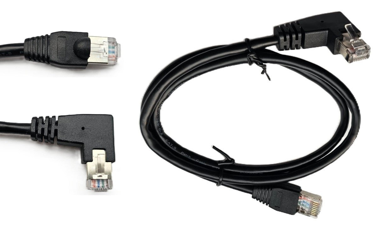 Netzwerk Ethernet Kabel 90°Rechts Winkel 80cm CAT6 S/FTP Patchkabel RJ45 DSL LAN