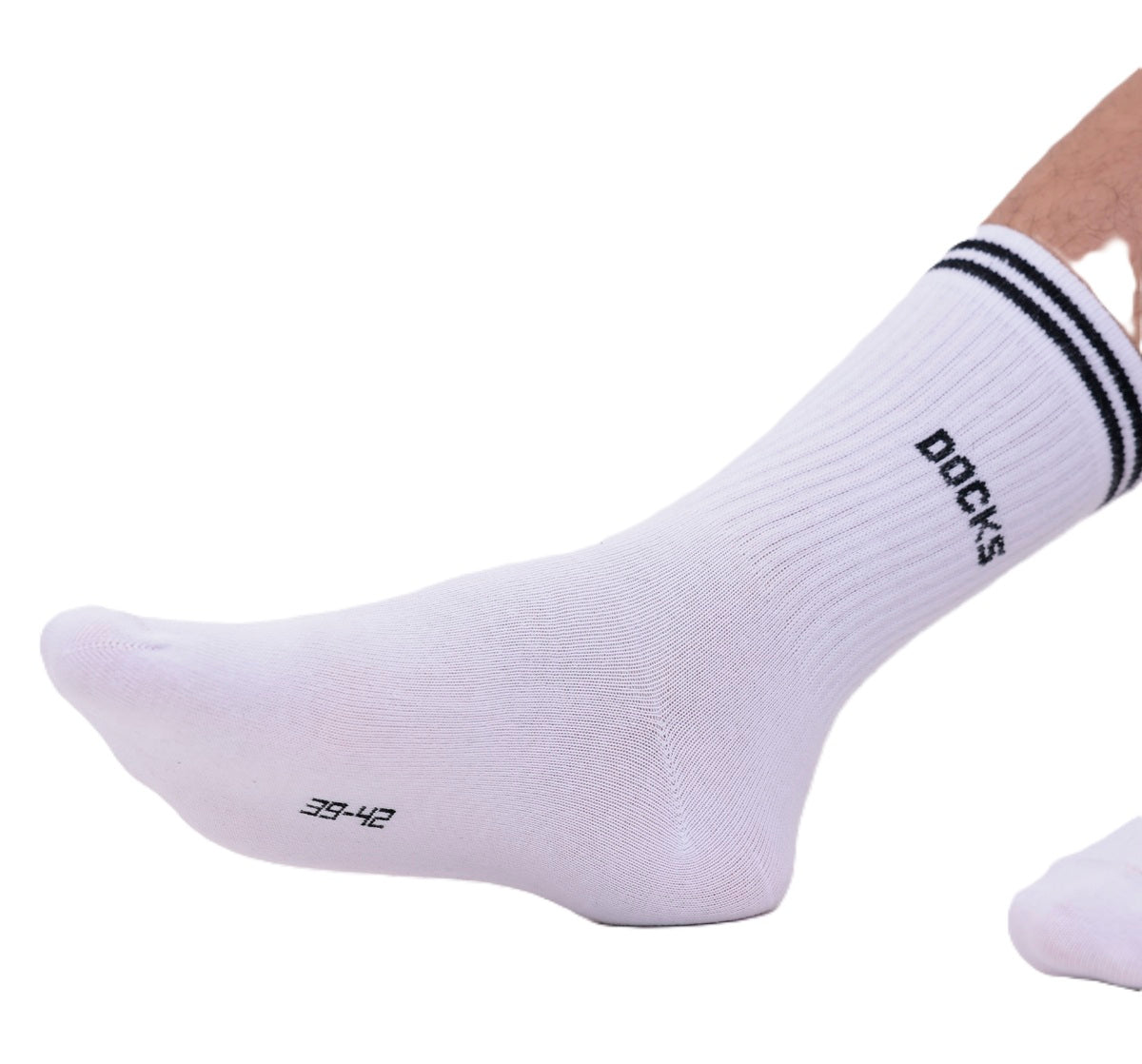 6 Paar DOCKS Socken Komfortbund Sport Tennis Socken Damen Herren weiß 39-42