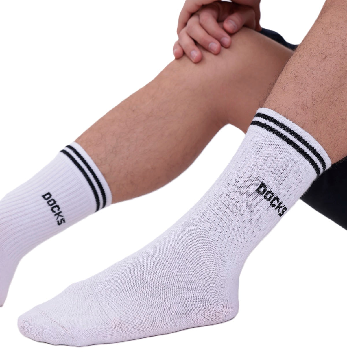 3 Paar DOCKS Socken Komfortbund Sport Tennis Socken Damen Herren weiß 43-46