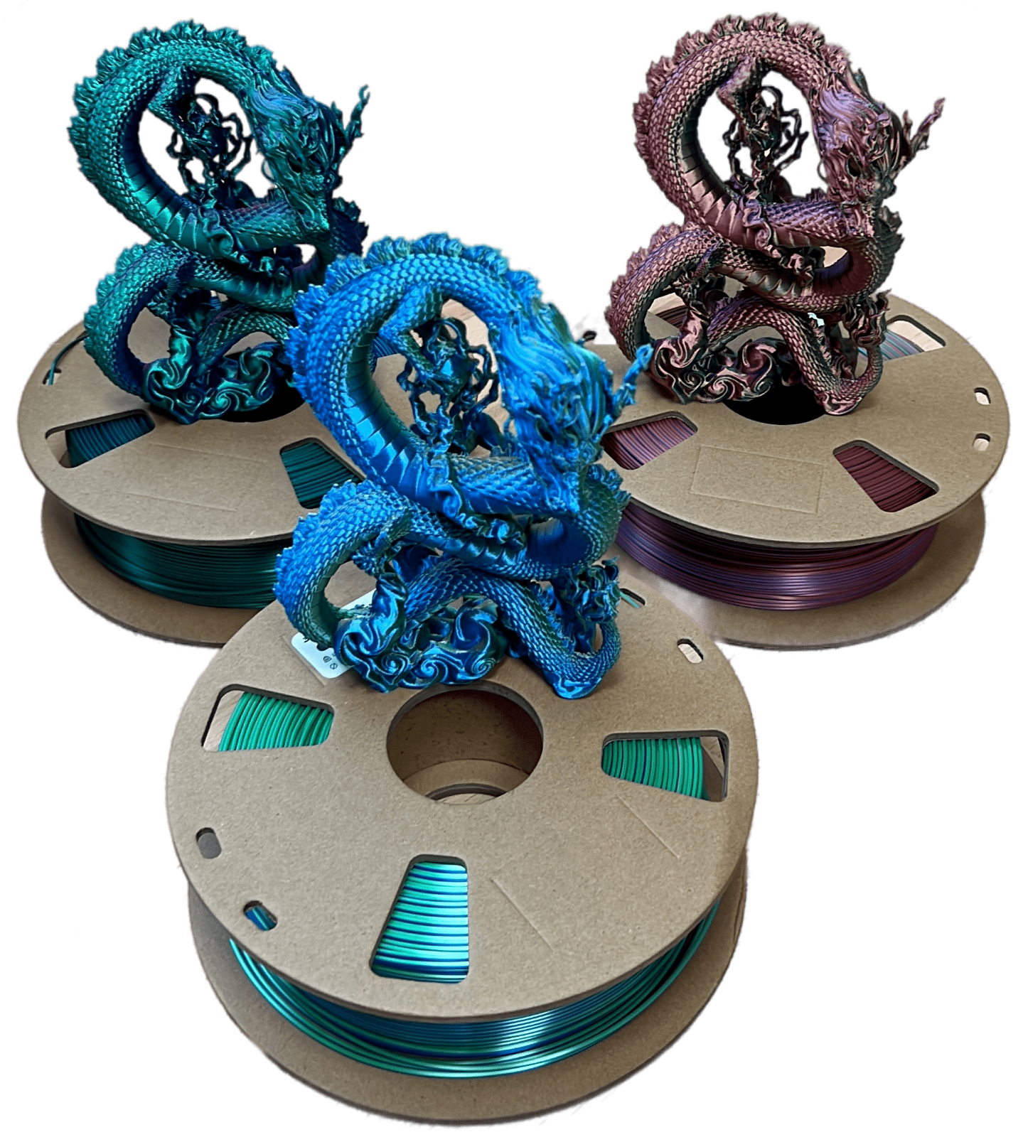 3in1 SILK PLA Filament für 3D Drucker | Dreifarbig Special Magic Effekt - NEU 3DPLady Silk Filament 1 kg Green-Purple-Copper