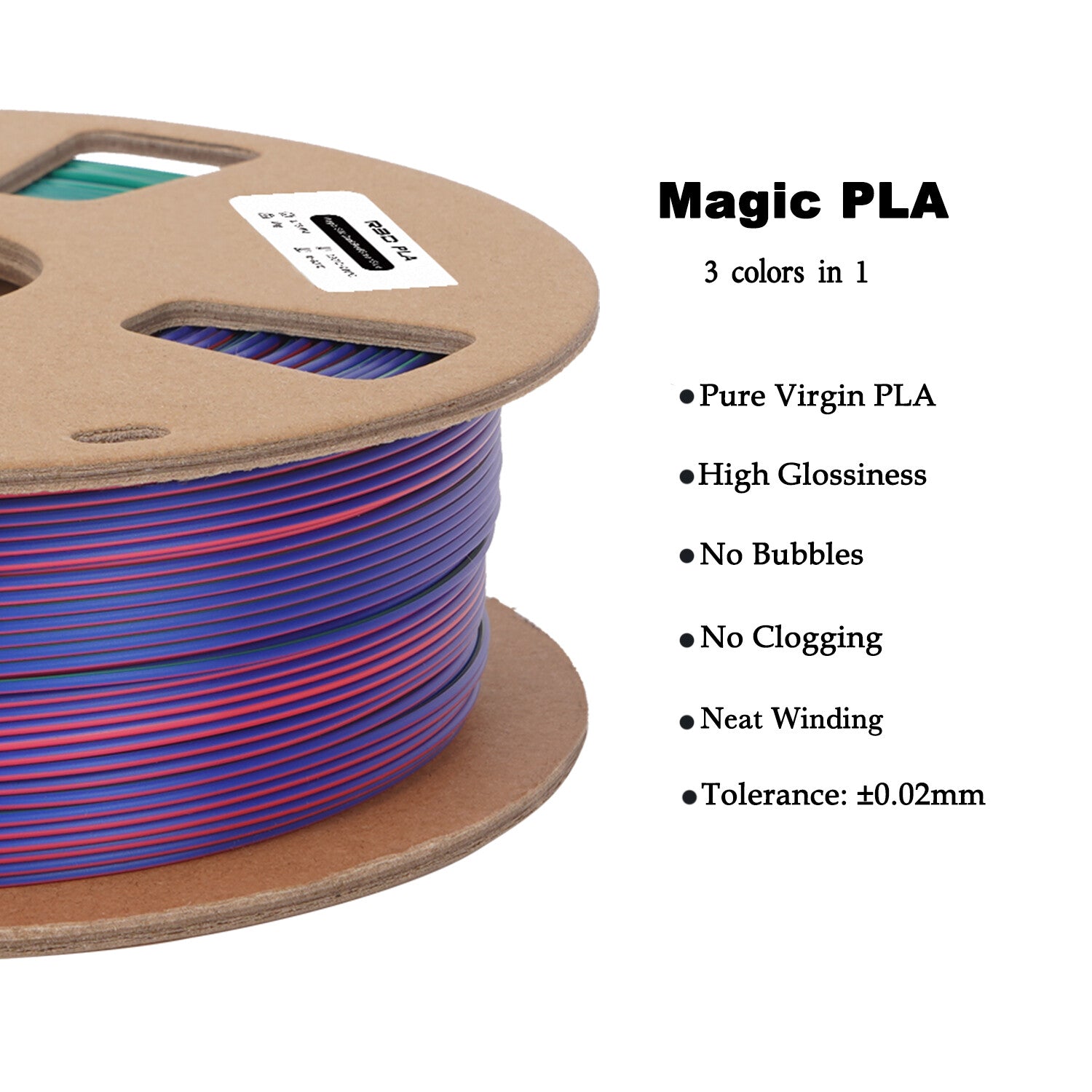 3in1 SILK PLA Filament für 3D Drucker | Dreifarbig Special Magic Effekt - NEU 3DPLady Silk Filament 1 kg Red-Blue-Green
