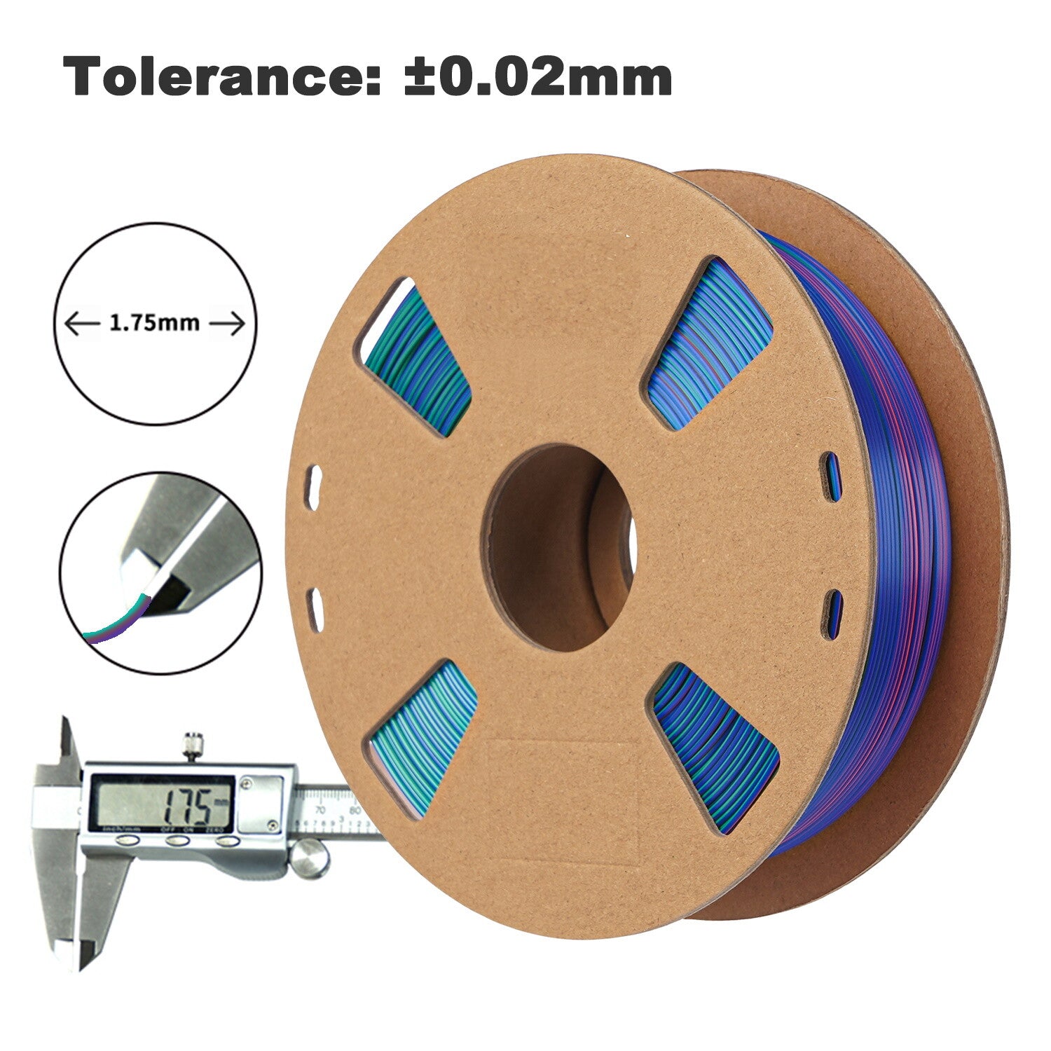 3in1 SILK PLA Filament für 3D Drucker | Dreifarbig Special Magic Effekt - NEU 3DPLady Silk Filament 1 kg Red-Blue-Green