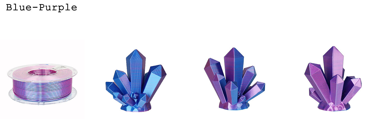 2in1 SILK PLA Filament für 3D Drucker | Zweifarbig Special Magic Effekt - NEU 3DPLady Silk Filament 1 kg Silk Purple - Blue