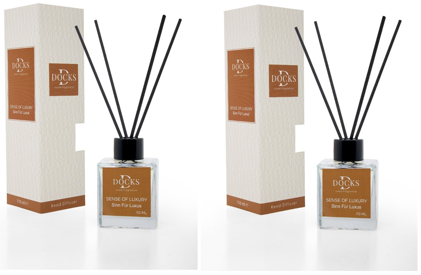 2er Set DOCKS Raumduft Set 110ml Diffuser mit Duftstäbchen – Lufterfrischer Duft Mango