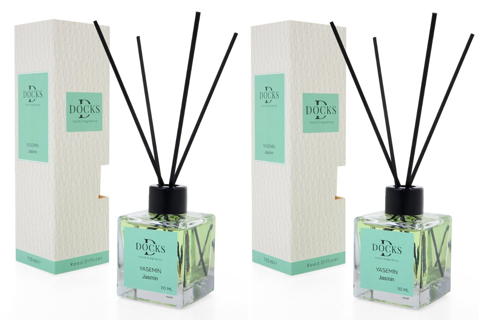 2er Set DOCKS Raumduft Set 110ml Diffuser mit Duftstäbchen – Lufterfrischer Duft Mango