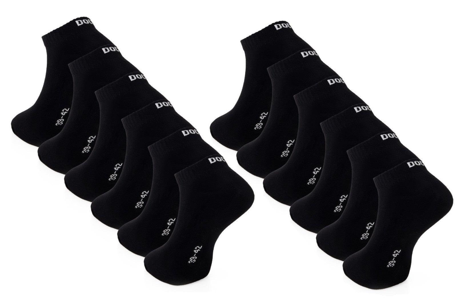 6–24 Paar DOCKS Sneaker Socken Baumwolle Atmungsaktive Damen & Herren schwarz 35-38 6er Pack