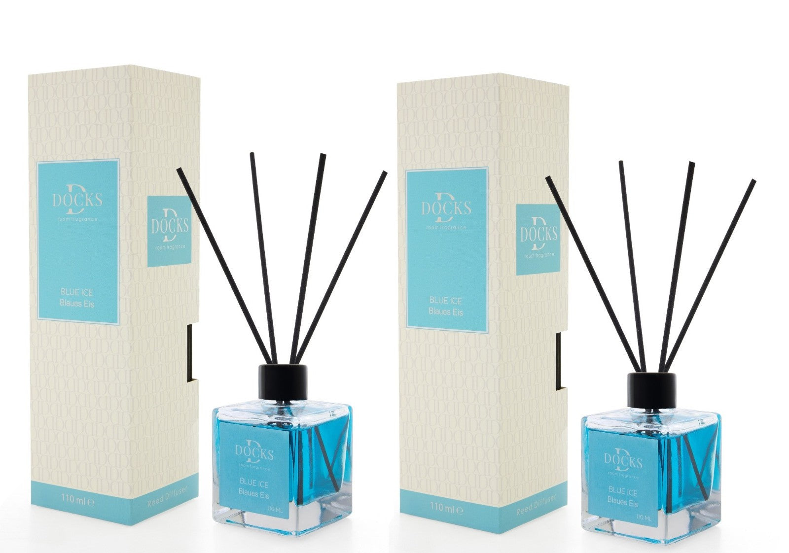 2er Set DOCKS Raumduft Set 110ml Diffuser mit Duftstäbchen – Lufterfrischer Duft Mango