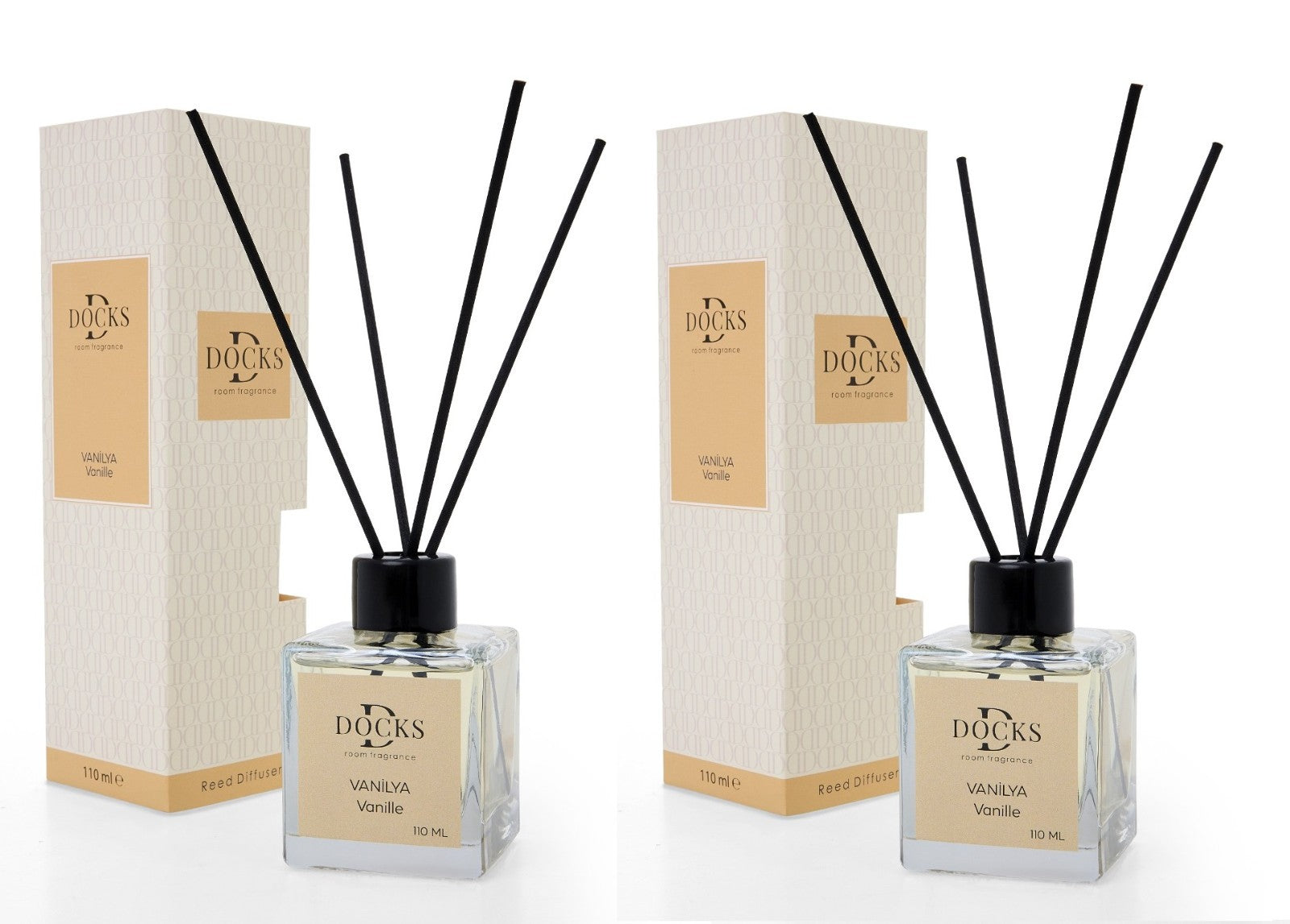 2er Set DOCKS Raumduft Set 110ml Diffuser mit Duftstäbchen – Lufterfrischer Duft Mango