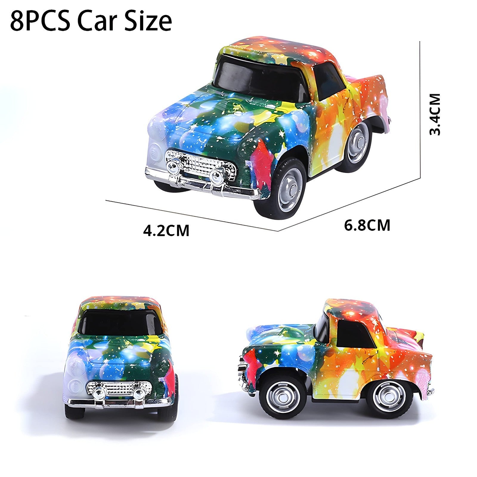 8 x Spielzeugauto mit Rückzug Leichtmetall Kinderspielzeug Käfer Bulli Van Bus