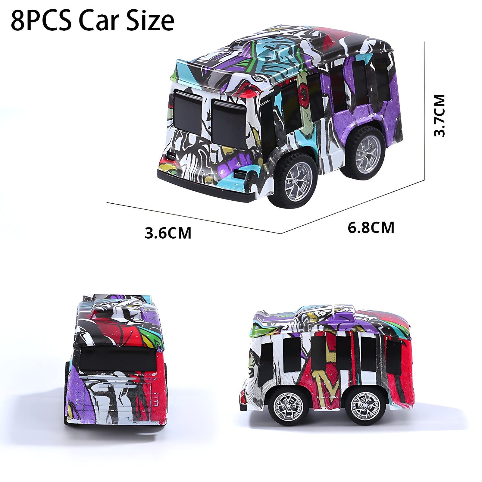 8 x Spielzeugauto mit Rückzug Leichtmetall Kinderspielzeug Käfer Bulli Van Bus