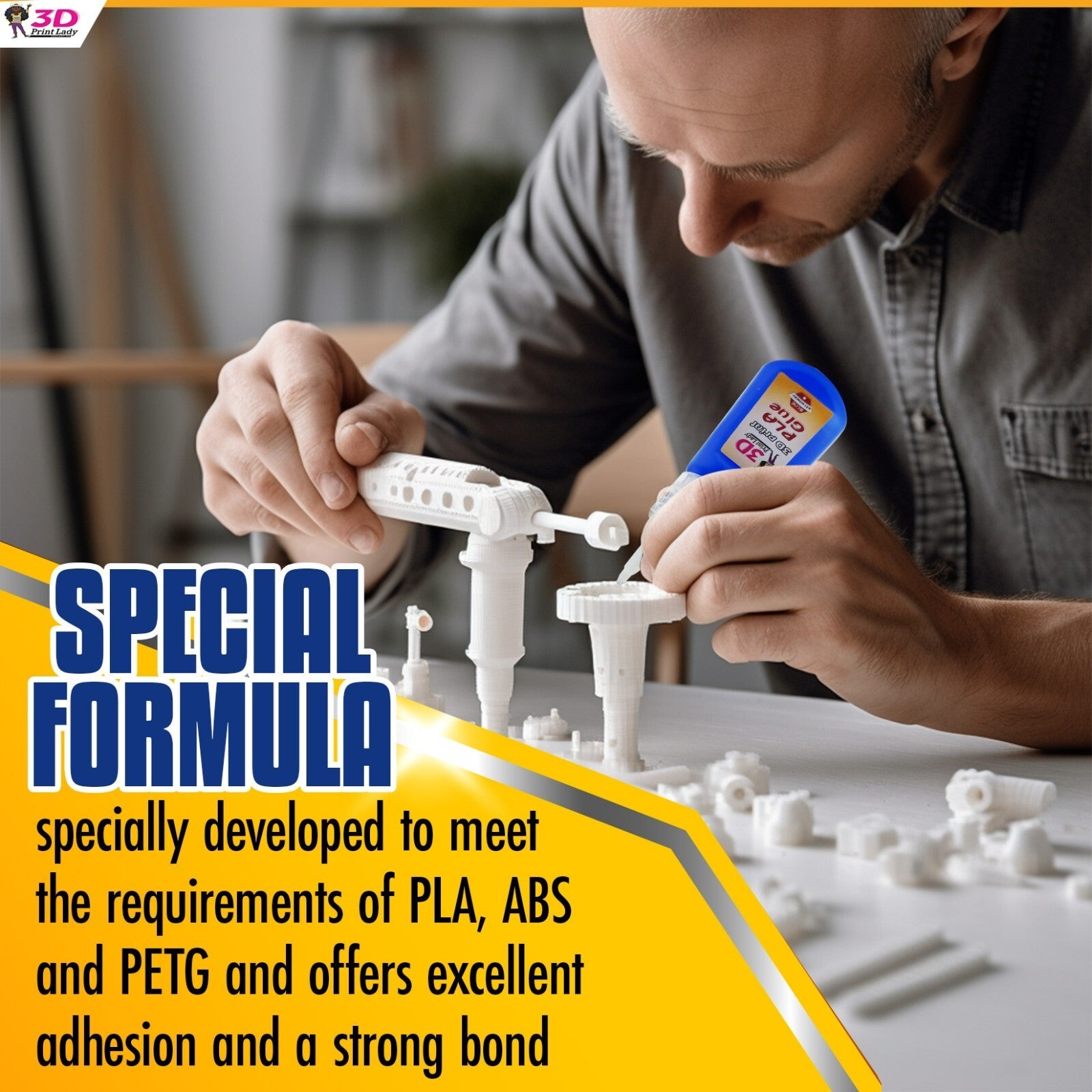 2er Pack 3D Drucker Kleber Kunstoff Sekundenkleber  für kleben von 3D Objekten
