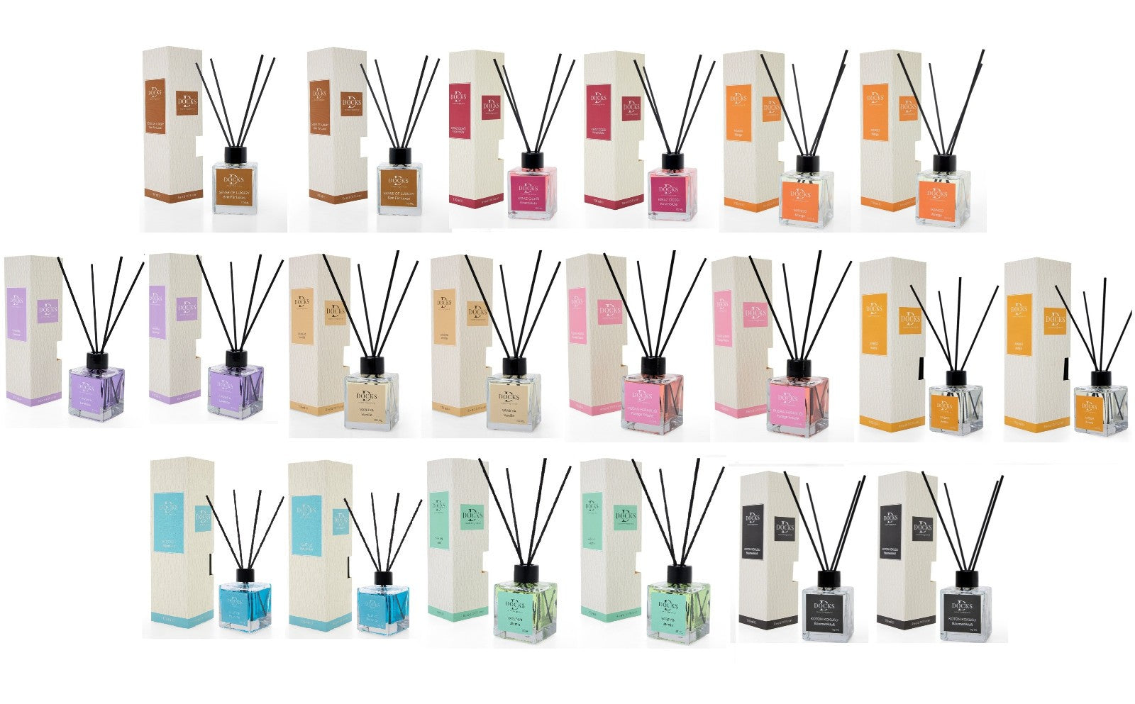 2er Set DOCKS Raumduft Set 110ml Diffuser mit Duftstäbchen – Lufterfrischer Duft Mango