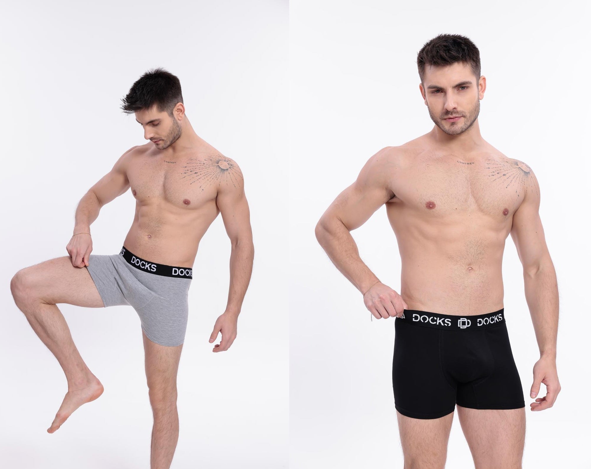 4er Pack Boxershorts Herren Baumwolle Unterhose 2x Grau + 2x Schwarz Gr. M