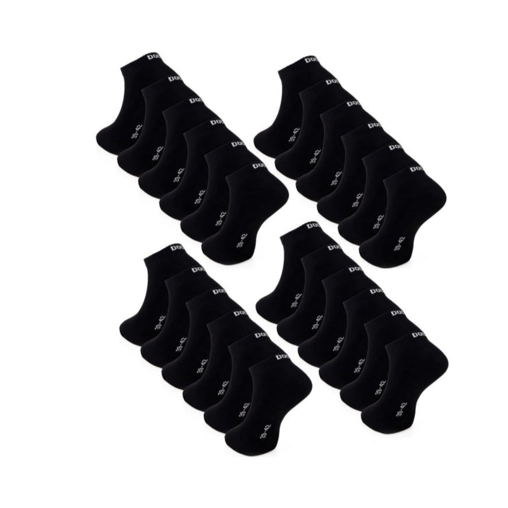 6–24 Paar DOCKS Sneaker Socken Baumwolle Atmungsaktive Damen & Herren schwarz 39-42 24er Pack