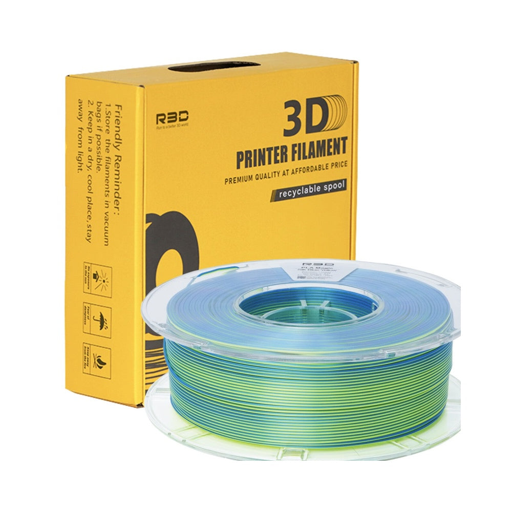 2in1 SILK PLA Filament für 3D Drucker | Zweifarbig Special Magic Effekt - NEU 3DPLady Silk Filament 0,25 kg Silk Yellow - Blue
