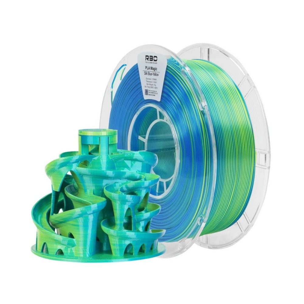 2in1 SILK PLA Filament für 3D Drucker | Zweifarbig Special Magic Effekt - NEU 3DPLady Silk Filament 0,25 kg Silk Yellow - Blue