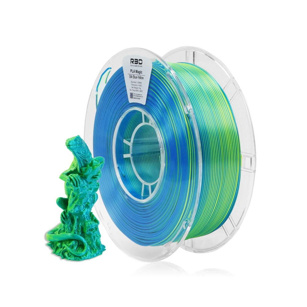 2in1 SILK PLA Filament für 3D Drucker | Zweifarbig Special Magic Effekt - NEU 3DPLady Silk Filament 0,25 kg Silk Yellow - Blue