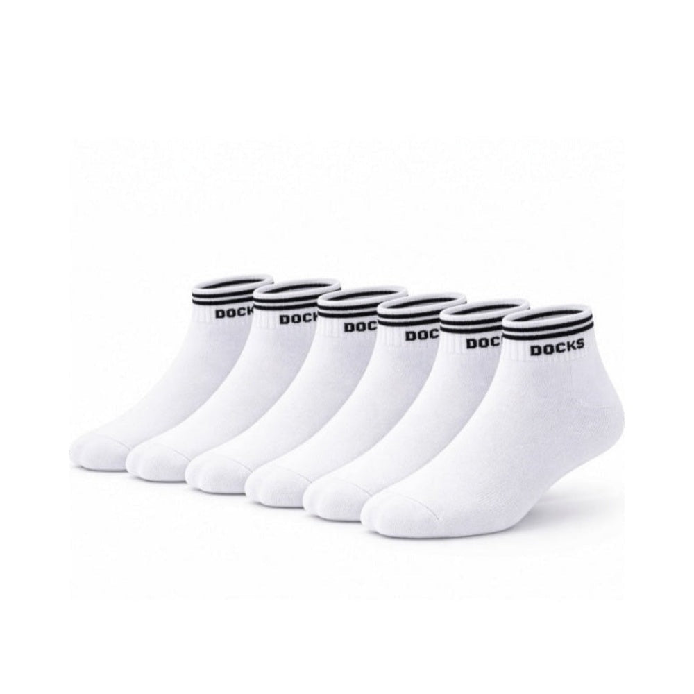6er Pack DOCKS Sneaker Socken Baumwolle Atmungsaktive Damen & Herren weiß 39-42