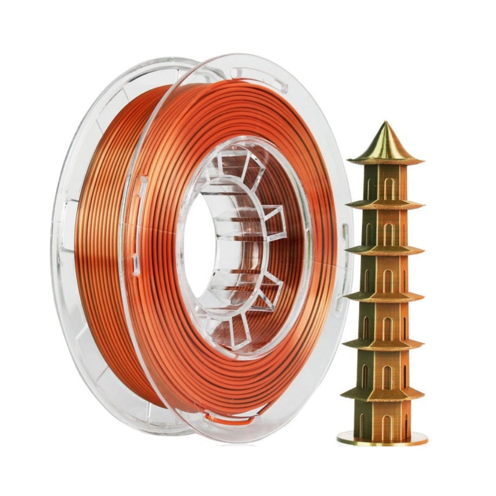 2in1 SILK PLA Filament für 3D Drucker | Zweifarbig Special Magic Effekt - NEU 3DPLady Silk Filament 0,25 kg Silk Orange - Bronze