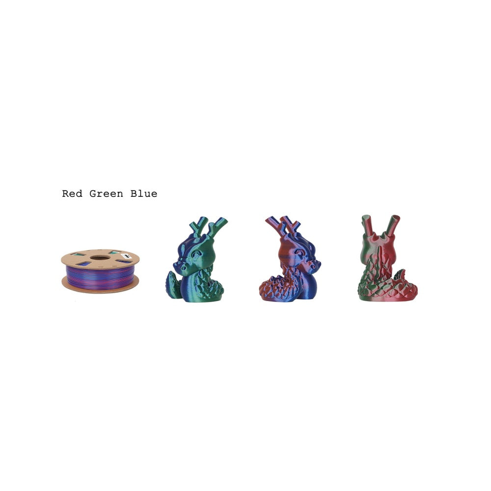 3in1 SILK PLA Filament für 3D Drucker | Dreifarbig Special Magic Effekt - NEU 3DPLady Silk Filament 1 kg Red-Blue-Green