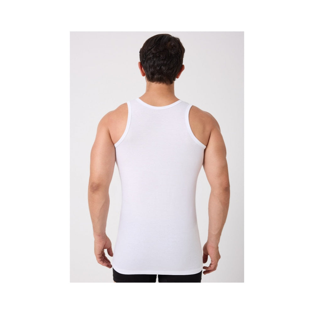 4er Pack Herren Unterhemd Achselhemd Tanktop 100% Baumwolle Weiß