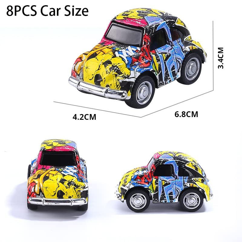 8 x Spielzeugauto mit Rückzug Leichtmetall Kinderspielzeug Käfer Bulli Van Bus