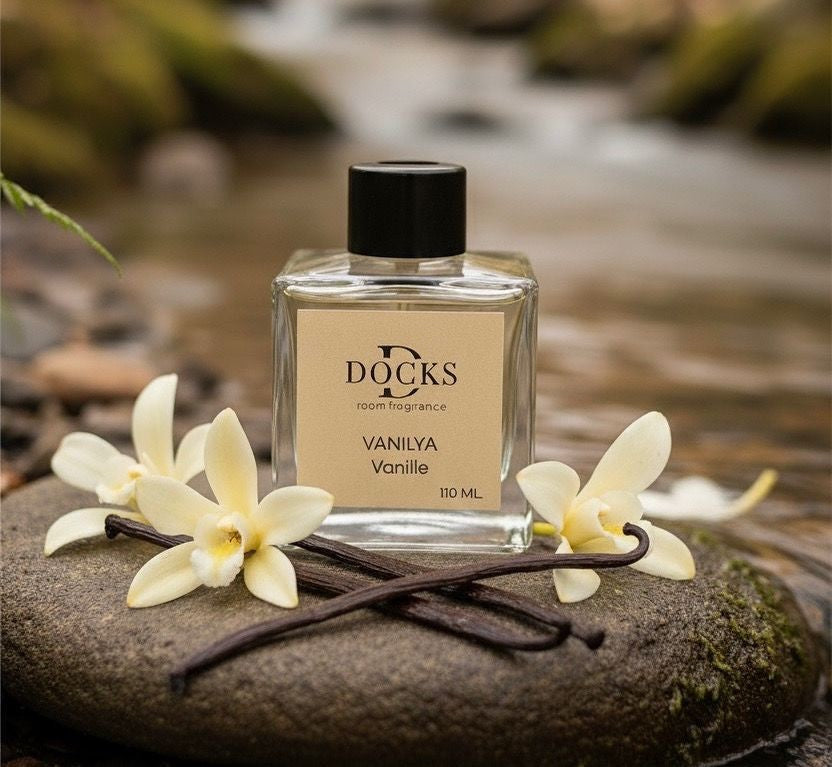 DOCKS Raumduft Diffuser mit Stäbchen – Verschiedene Düfte zur Wahl, 110ml Mango