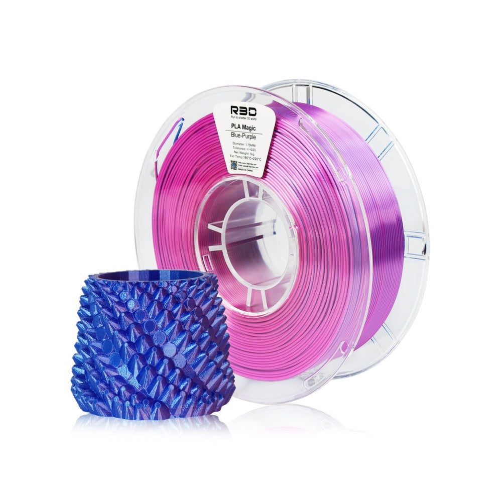 2in1 SILK PLA Filament für 3D Drucker | Zweifarbig Special Magic Effekt - NEU 3DPLady Silk Filament 1 kg Silk Rose Red - Blue