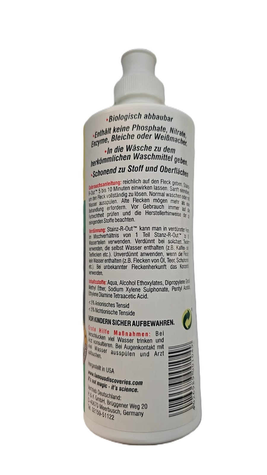 2x Stainz-R-Out Ultra Fleckentferner Konzentrat Spezial Tinte Teer Wein Farbe