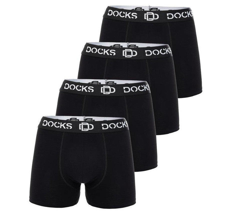 Bequeme Herren Boxershorts Schwarz Baumwolle Männer Unterhose Boxer 4 Stk M-4XL