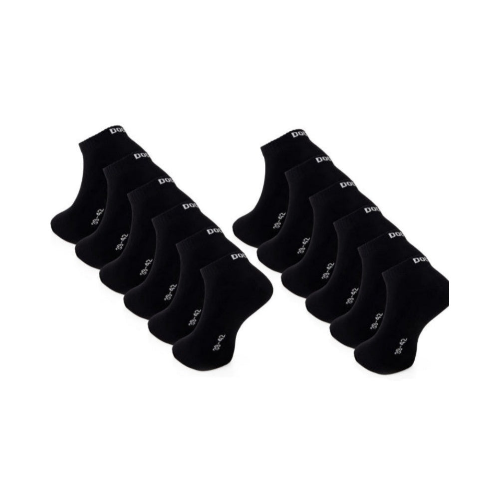 6–24 Paar DOCKS Sneaker Socken Baumwolle Atmungsaktive Damen & Herren schwarz 43-46 12er Pack
