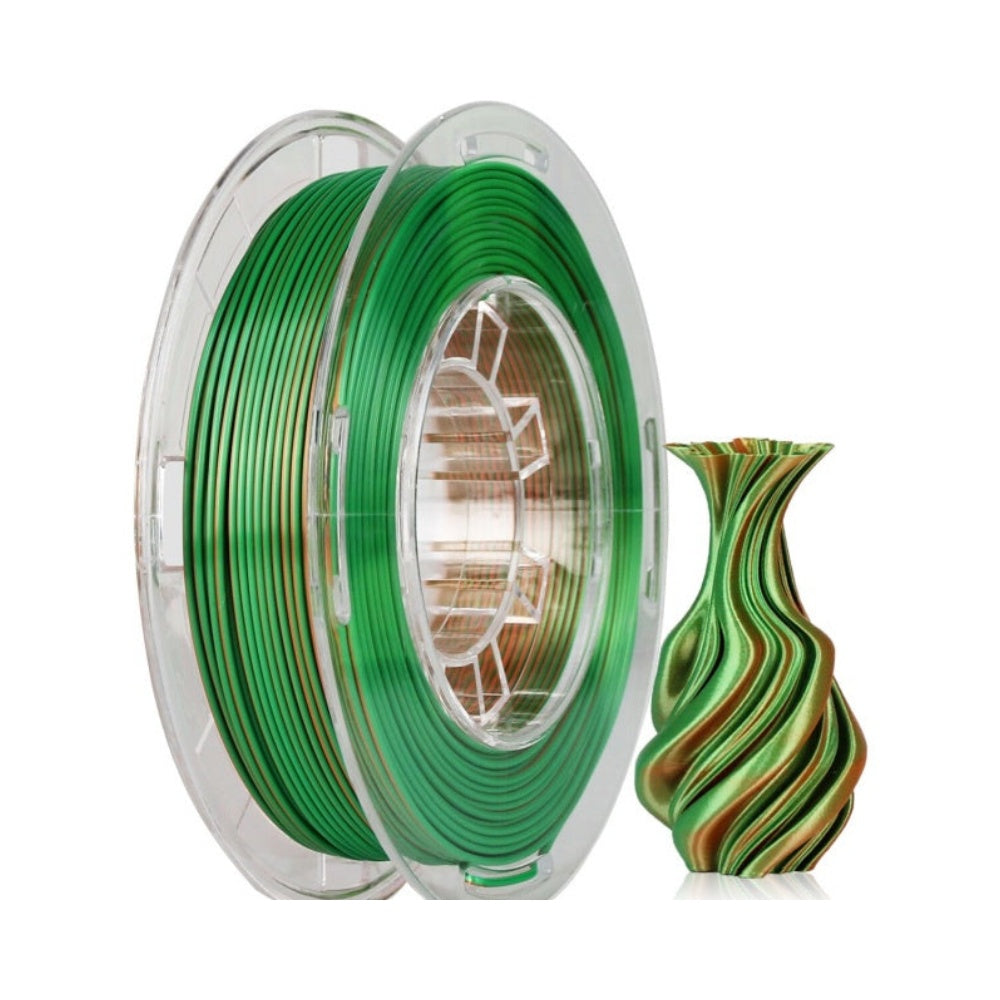 2in1 SILK PLA Filament für 3D Drucker | Zweifarbig Special Magic Effekt - NEU 3DPLady Silk Filament 0,25 kg Silk Orange - Green