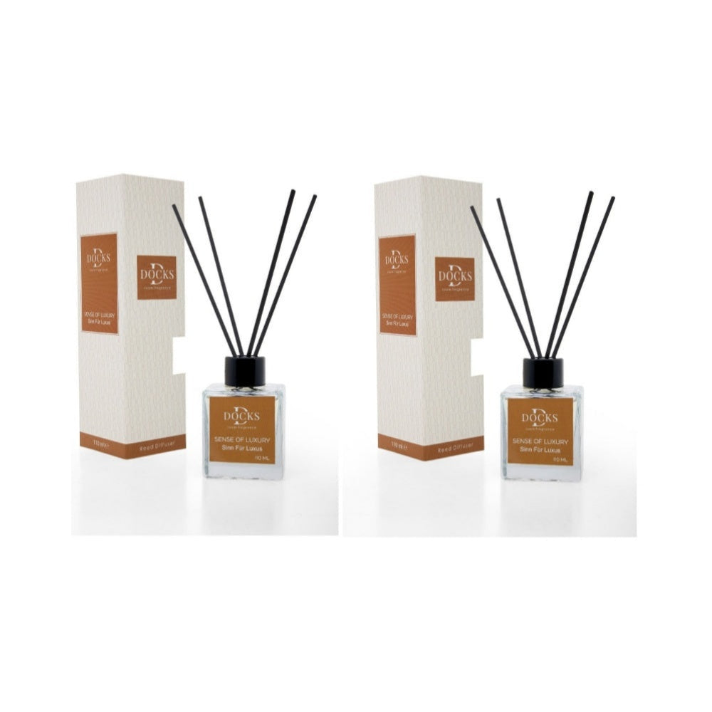2er Set DOCKS Raumduft Set 110ml Diffuser mit Duftstäbchen – Lufterfrischer Duft Sinn für Luxus