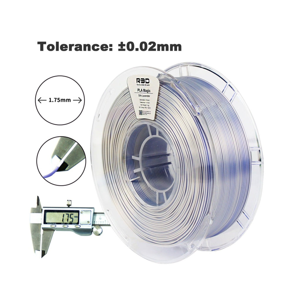 2in1 SILK PLA Filament für 3D Drucker | Zweifarbig Special Magic Effekt - NEU 3DPLady Silk Filament 1 kg Blue - Grey (Lavender)
