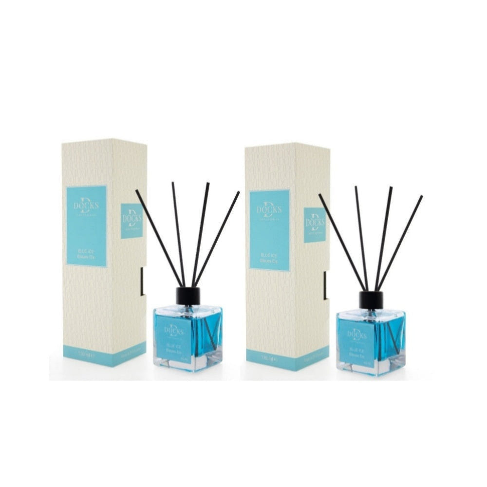 2er Set DOCKS Raumduft Set 110ml Diffuser mit Duftstäbchen – Lufterfrischer Duft Blaues Eis