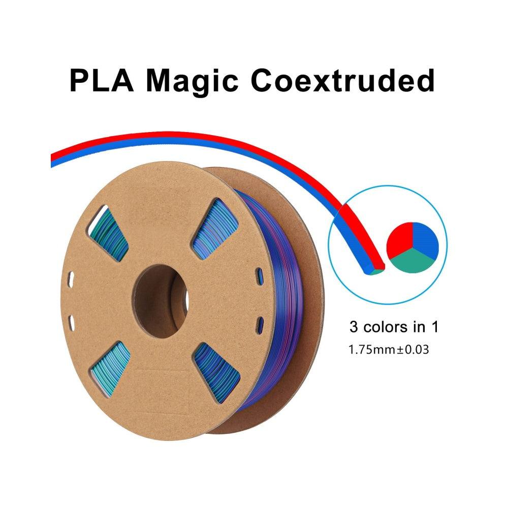 3in1 SILK PLA Filament für 3D Drucker | Dreifarbig Special Magic Effekt - NEU 3DPLady Silk Filament 1 kg Red-Blue-Green